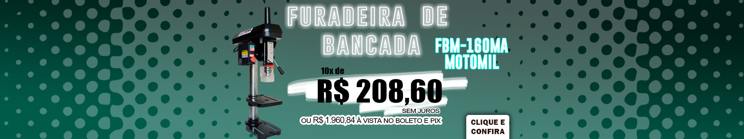 Furadeira de Bancada 220V FBM-160MA - Motomil