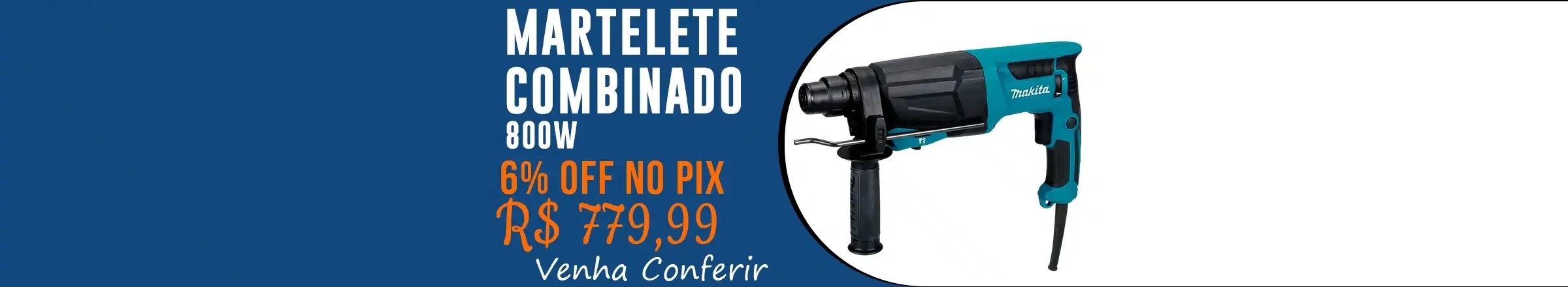 Martelete Makita Combinado SDS PLUS 26mm 220V 800W HR2670