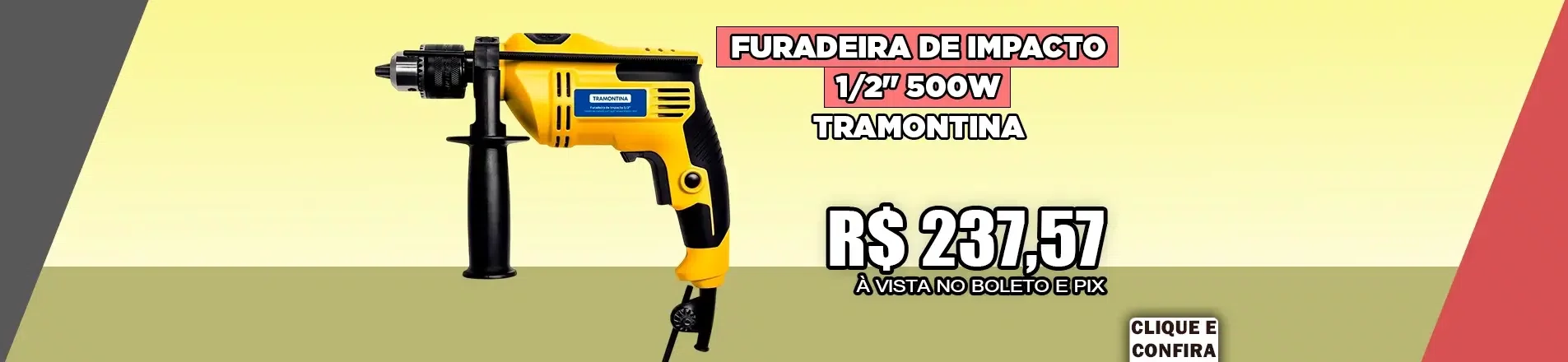 Furadeira de Impacto 1/2" 500W 220V Reversível - Tramontina