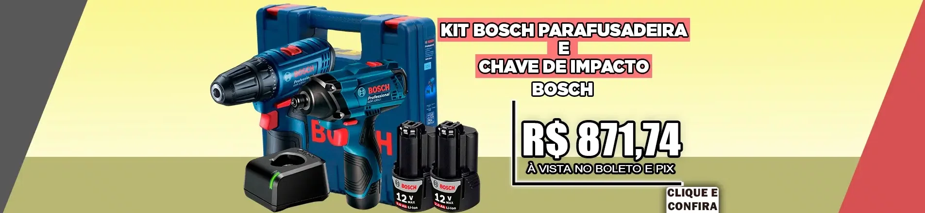 Kit Bosch Parafusadeira GSR 120-LI e Chave de Impacto GDR 120-LI, 12V - Bosch