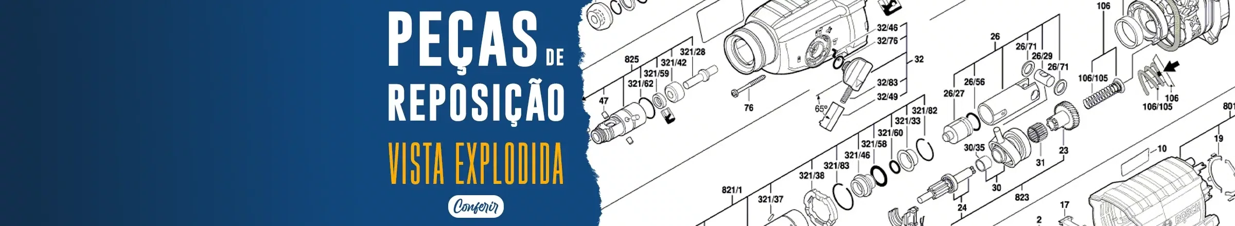 Peças na Vista explodida