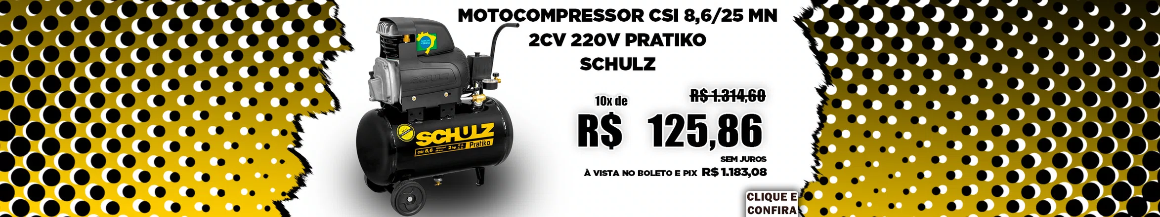 Motocompressor CSI 8,6/25 MN 2CV 220V PRATIKO - Schulz