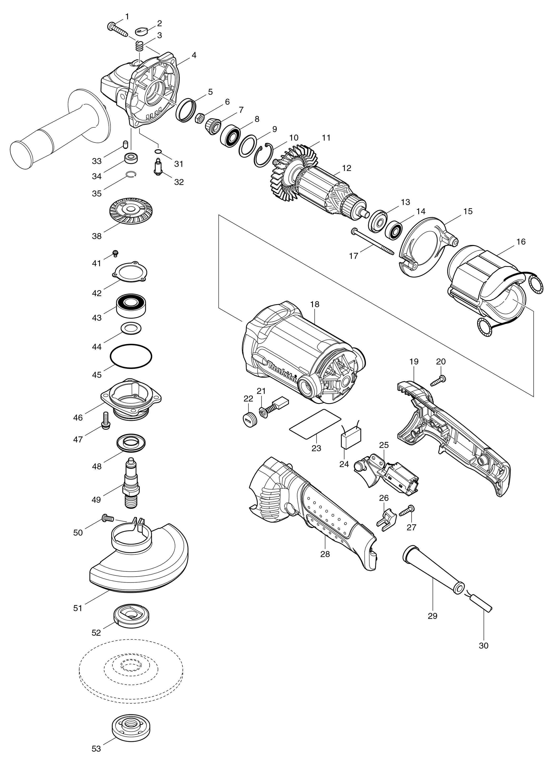 Esmerilhadeira Angular GA5010 - MAkita