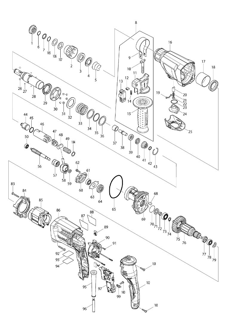 Martelete Perfurador 800W HR2600 - Makita