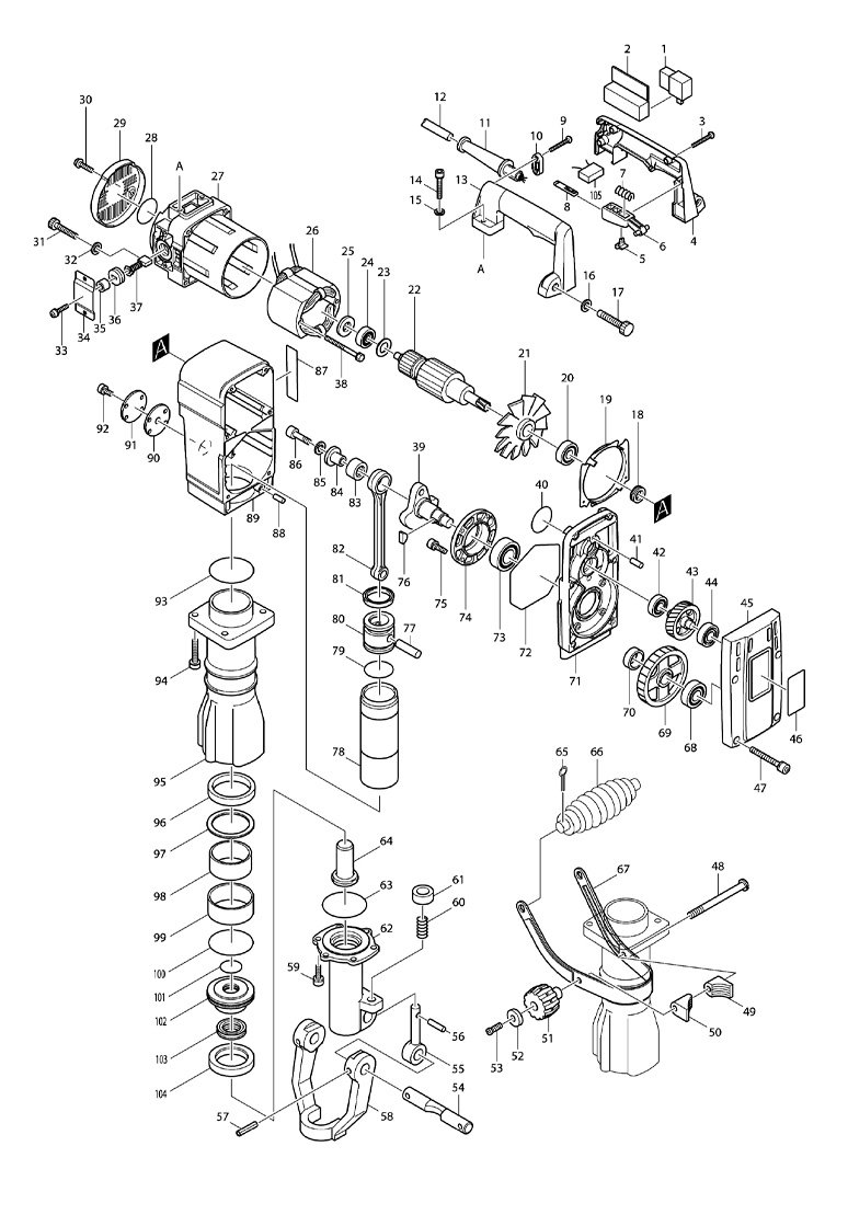 Martelo Demolidor HM1303B - Makita