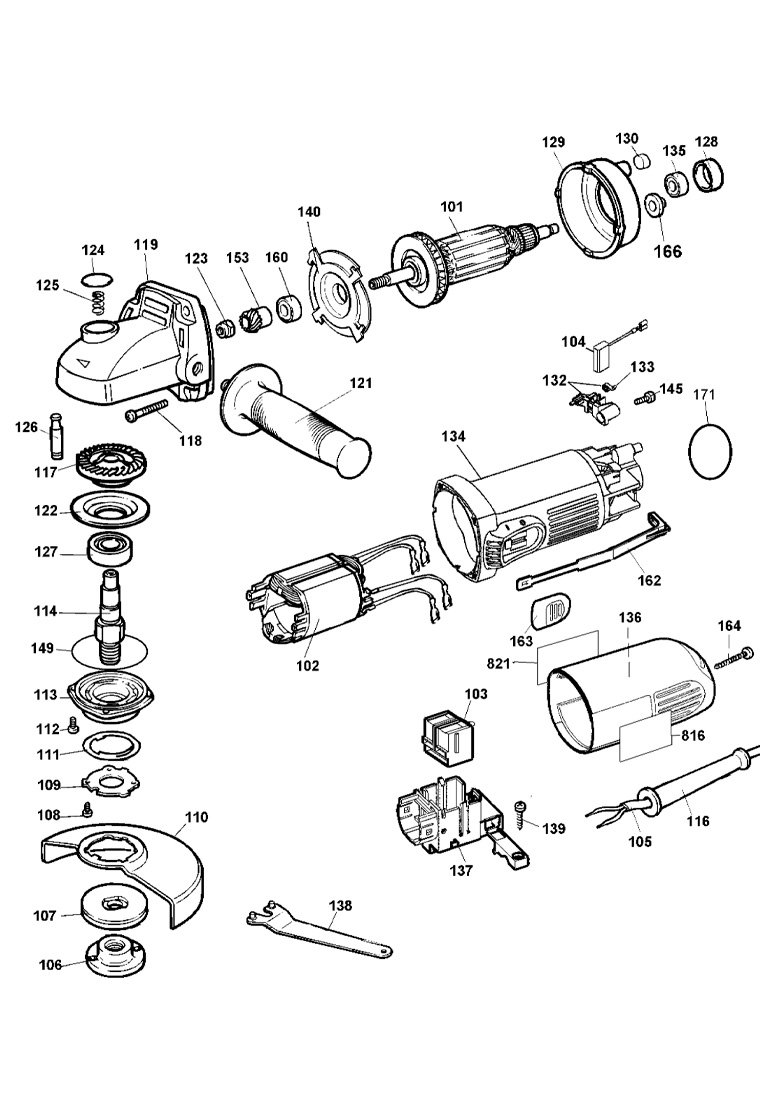 Esmerilhadeira Angular 4-1/2" 220V 700W DWE4010-B2 Tipo 1 - Dewalt