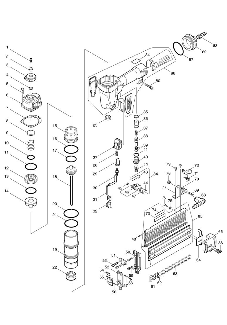 Pinador Pneumático AF505 - Makita