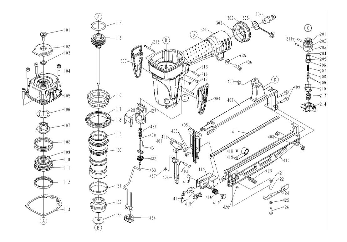 Pinador Pneumático 16GA AF600 - Makita