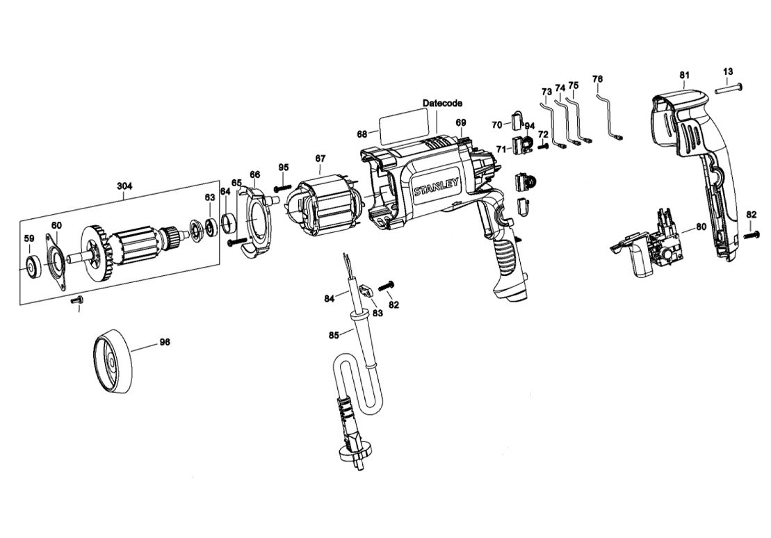 Martelete Perfurador/ Rompedor SHR263-B2 Tipo 1 - Satnley