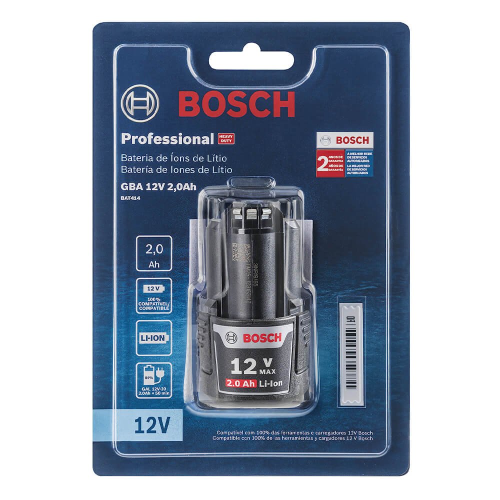 Bateria de Íons de Lítio GBA 12V 2,0 AH com Blister - Bosch