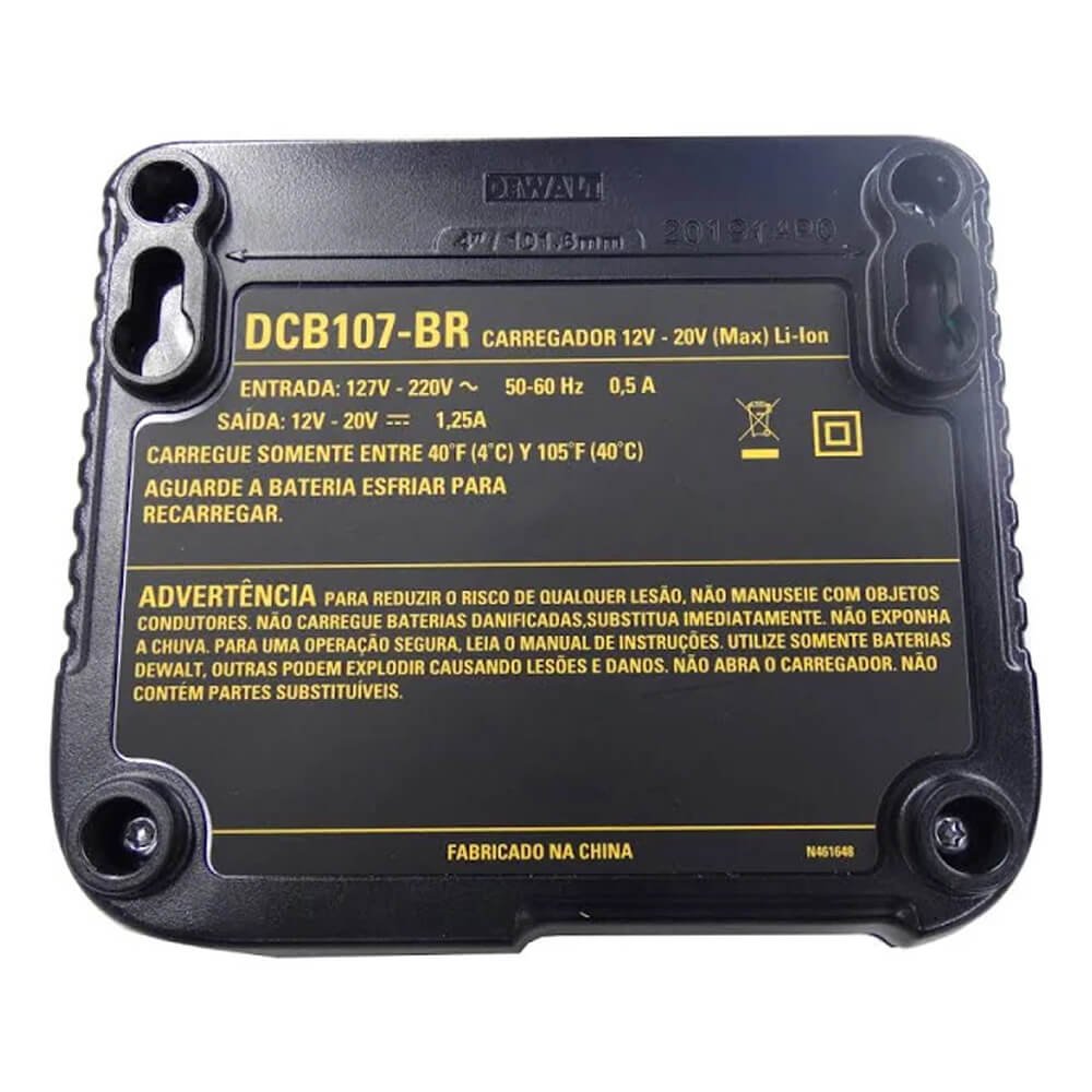 Carregador De Baterias 12 a 20V DCB107-BR Dewalt em oferta!