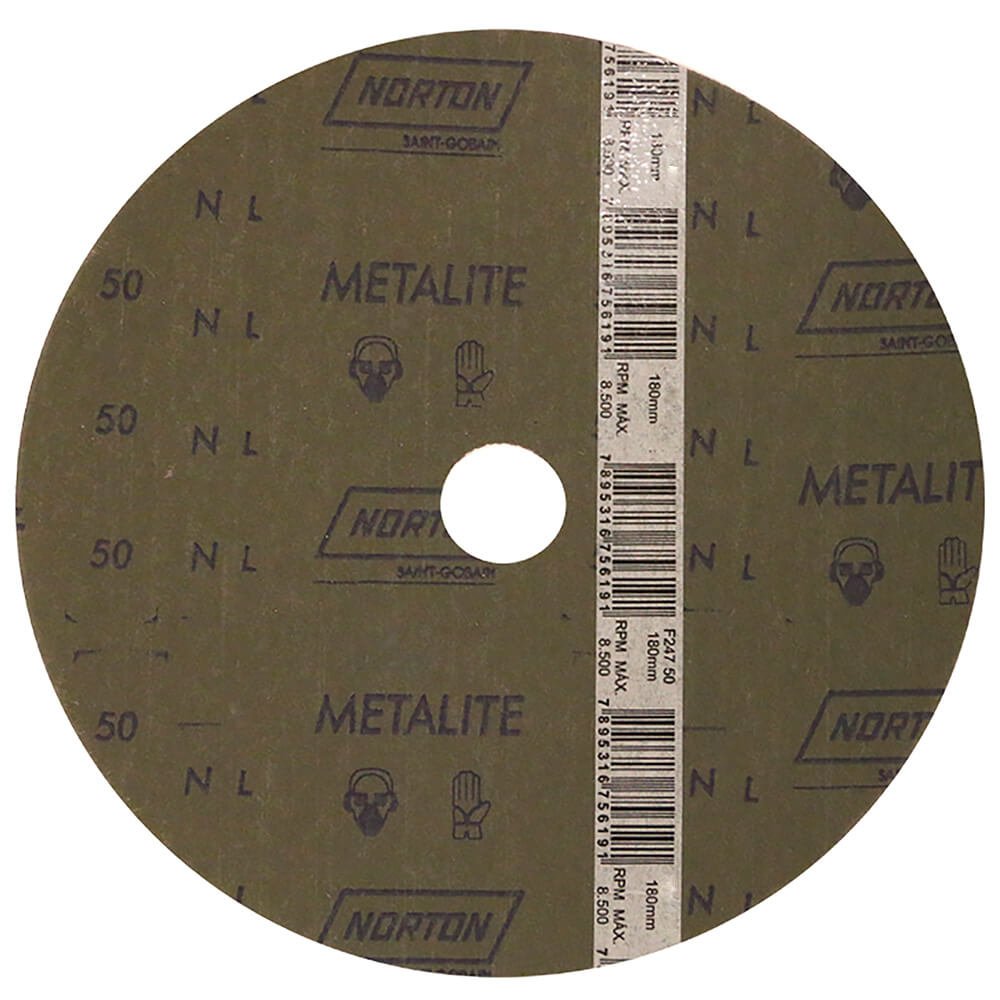 Disco De Lixa Fibra Metalite F212 180mm Grão 36 C/ 10 Pçs Norton