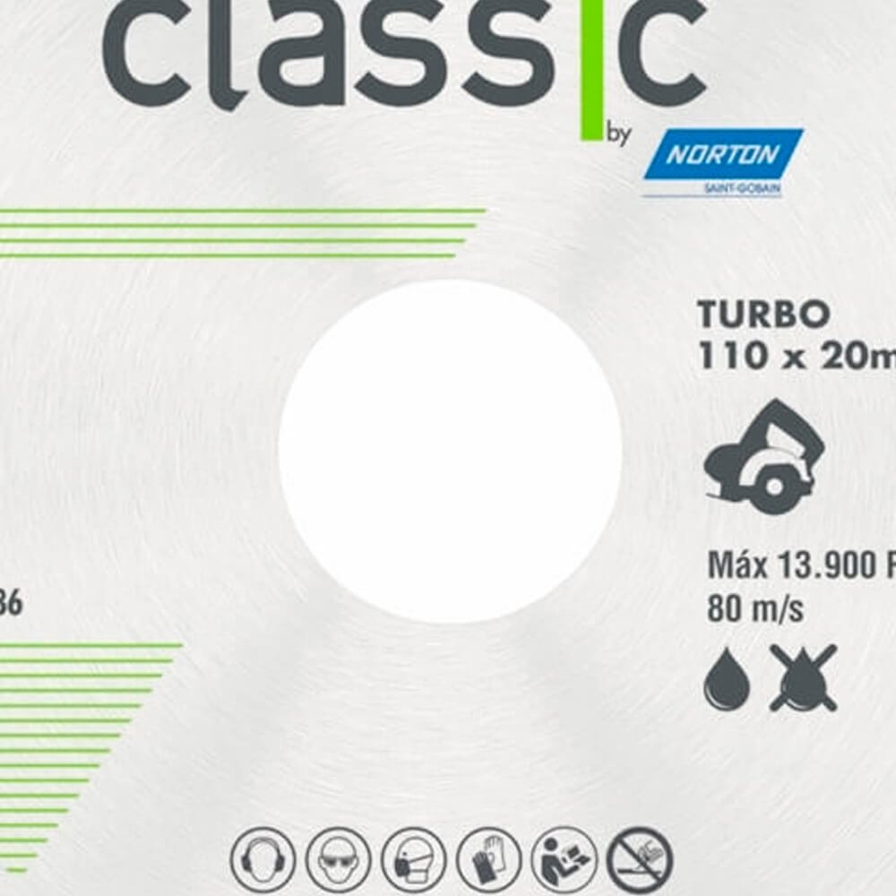 Disco Diamantado Turbo Classic 110x20 - Norton 70184693466 Disco Diamantado Turbo Classic 110x20 - Norton 70184693466