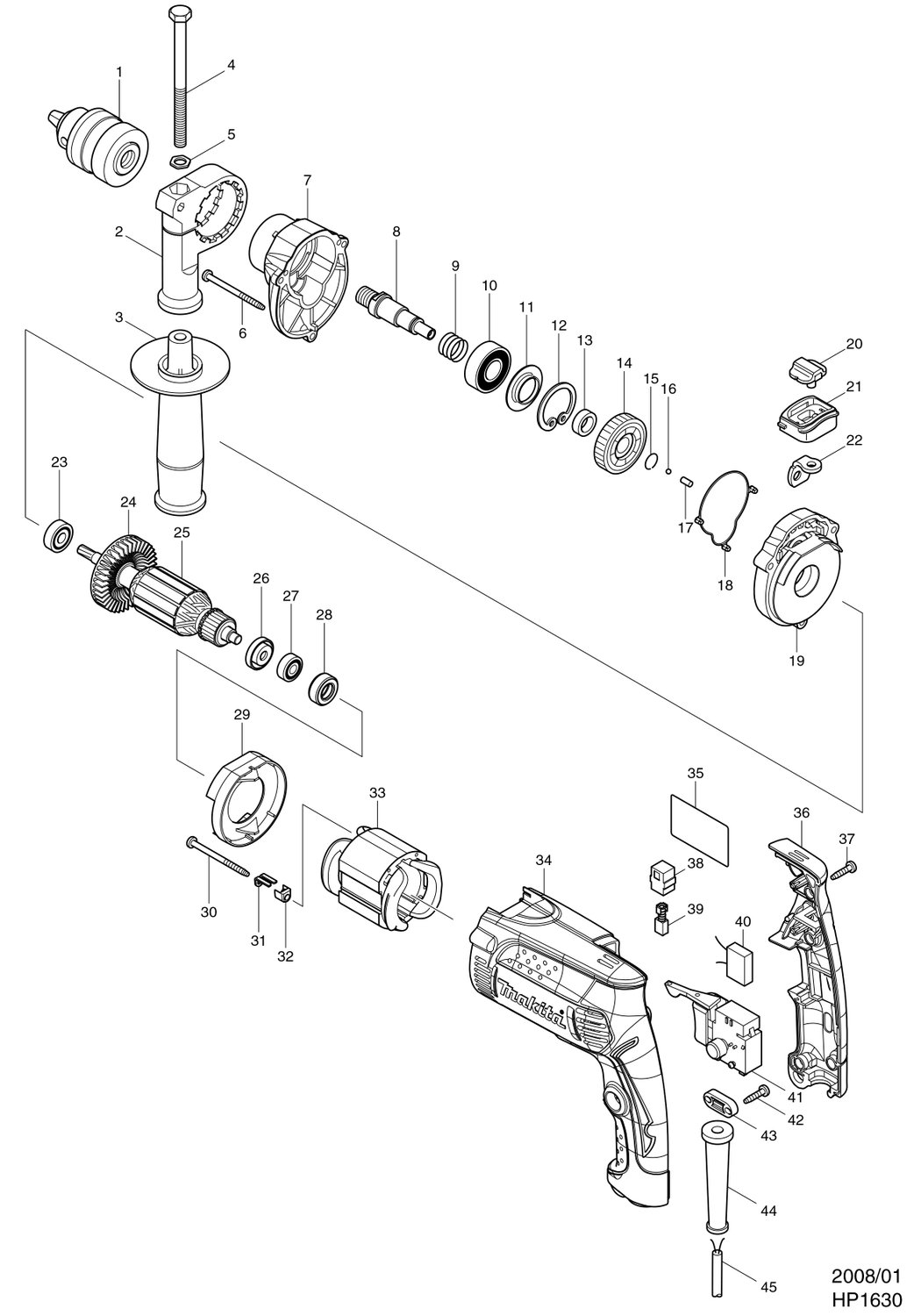 Furadeira De Impacto HP1630 - Makita - Felap Máquinas E Equipamentos