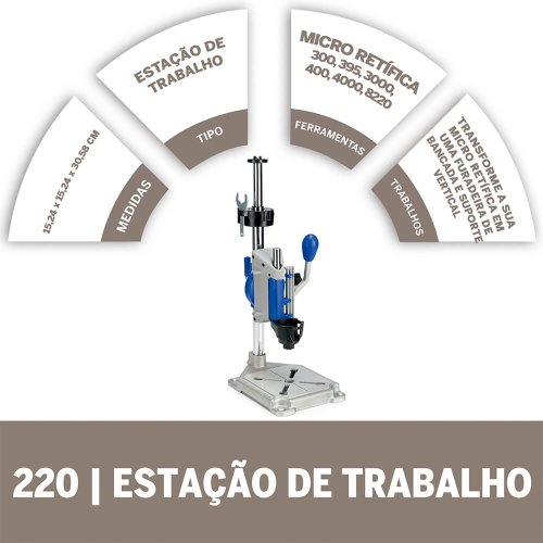 Acoplamento Suporte Vertical 220 - Dremel