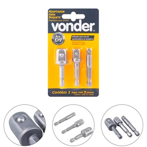 Adaptador para Soquete Jogo com 3 Peças - Vonder