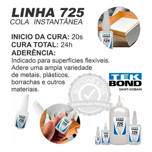 Adesivo Instantâneo 725 20G Bico Antientupimento - TekBond