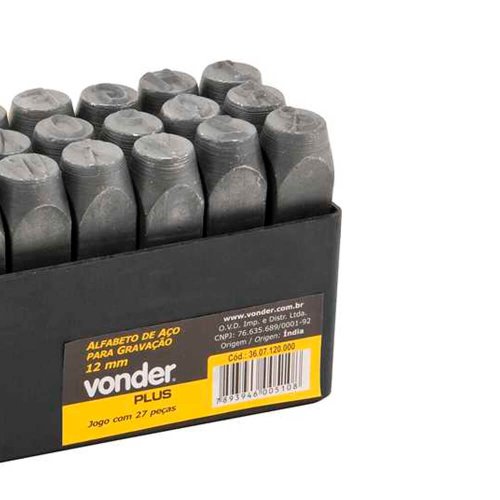 Alfabeto de Aço para Gravação 10mm - 3607100000 - Vonder