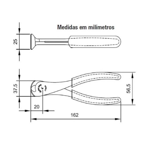 Alicate de Corte Frontal 6" - 219026BBR - Belzer