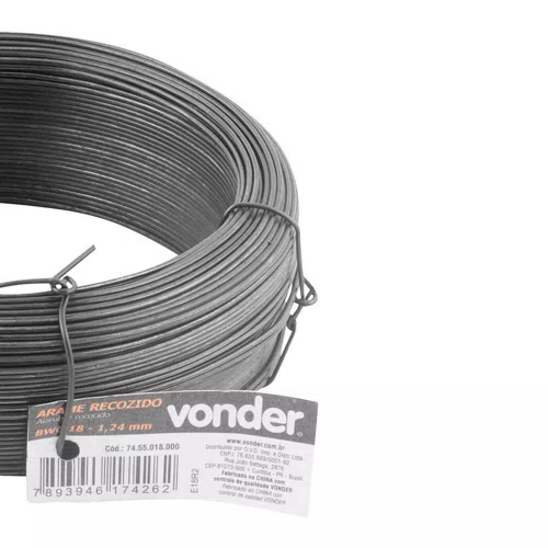 Arame Recozido BWG 18 Rolo com 1kg - Vonder
