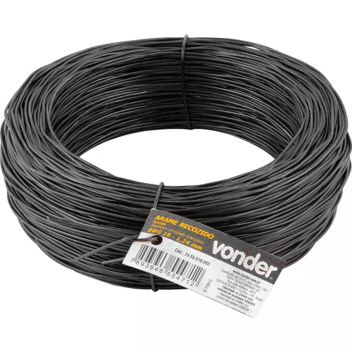 Arame Recozido Torcido BWG 18 Rolo com 1kg Vonder