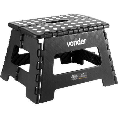 Banqueta de Plástico Dobrável Preta 220mm - Vonder