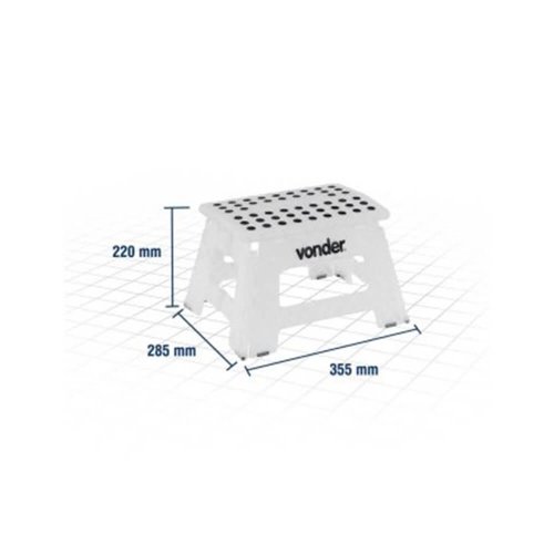Banqueta plástica dobrável transparente 220mm - Vonder