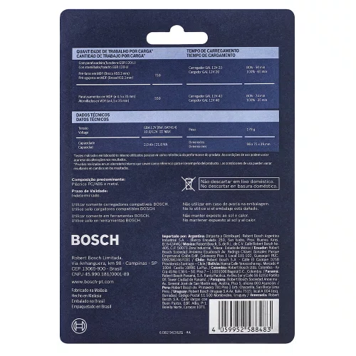 Bateria de Íons de Lítio GBA 12V 2,0 AH com Blister - Bosch