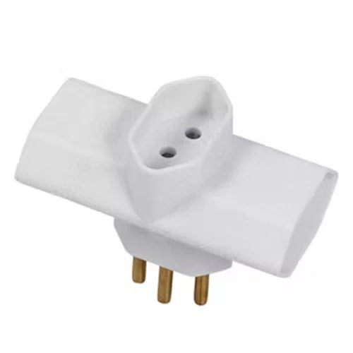 Benjamin 3 Saídas Branco 2P + T 10A 250V - Pluzie
