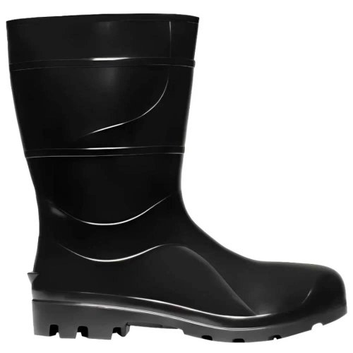 Bota PVC Preta com Forro sem Bico N.37 Ref.204 - Cartom