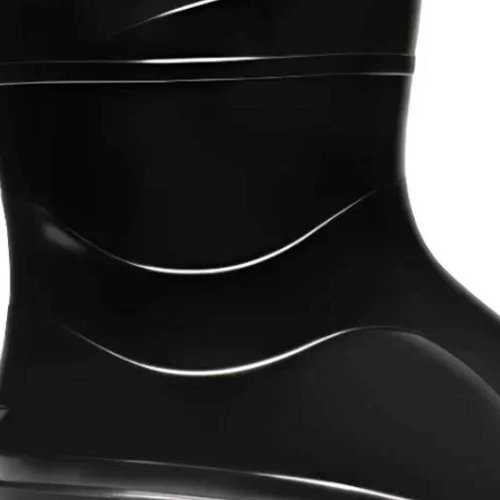 Bota PVC Preta com Forro sem Bico N.37 Ref.204 - Cartom