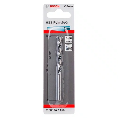 Broca de Aço Rápido Pointteq 5.0mm - 2608577165 - Bosch