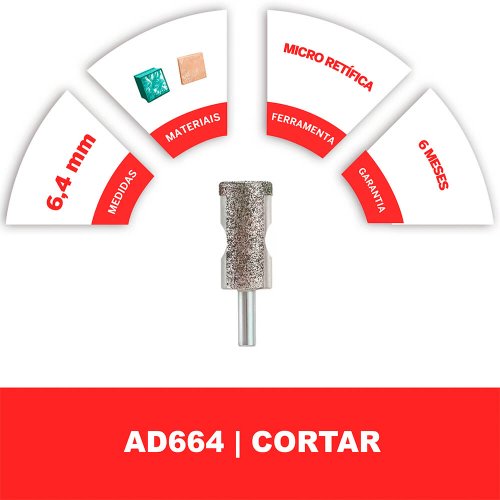 Broca Diamantada Descontinuada AD664 9050Pro De 25mm - Dremel