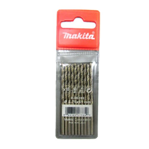 Broca HSS DIN 338 - 2.75 x 61mm com 10 unidades - D-06286 - Makita