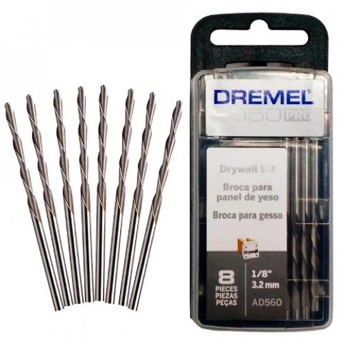 Broca para Gesso 1/8" Ref.: AD560 com 8 peças - Dremel
