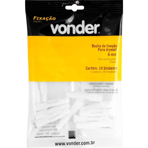 Bucha Plástica para Fixação de Drywall 6mm - Vonder