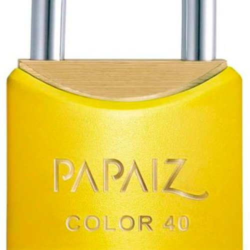 Cadeado Color Line Amarelo 40 mm - Papaiz