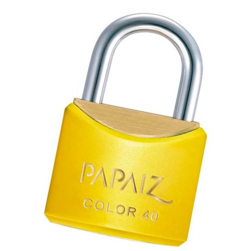 Cadeado Color Line Amarelo 40 mm - Papaiz