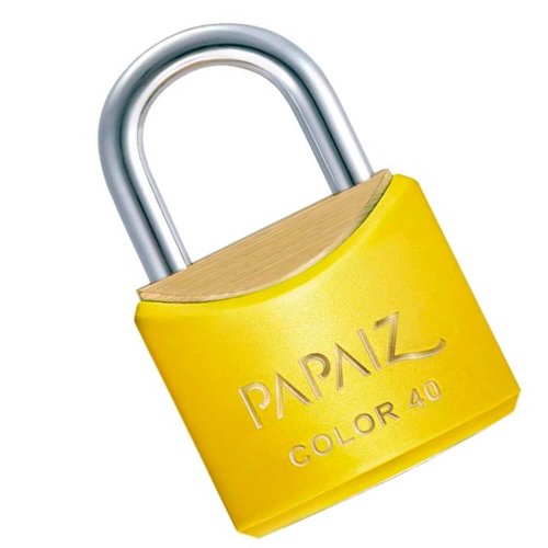 Cadeado Color Line Amarelo 40 mm - Papaiz