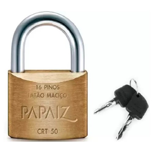 Cadeado Com Chave Tetra de CRT50 em Latão - Papaiz