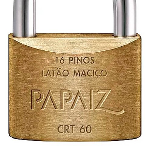 Cadeado Com Chave Tetra de CRT60 em Latão - Papaiz