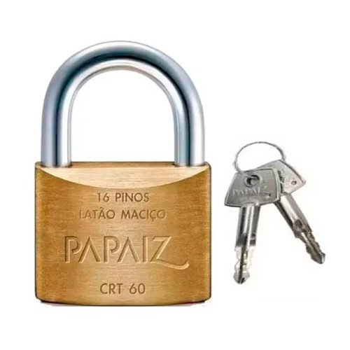Cadeado Com Chave Tetra de CRT60 em Latão - Papaiz
