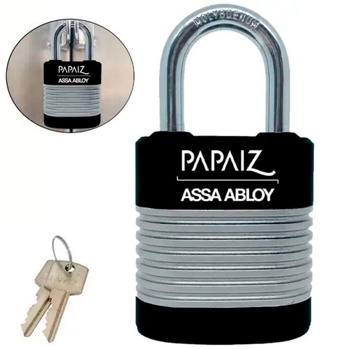 Cadeado de Aço Laminado com Chaves 40mm Com Capa 01148401SM - Papaiz