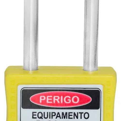 Cadeado para Bloqueio 35mm com Haste Longa 50mm Amarelo - Papaiz
