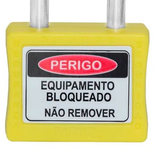 Cadeado para Bloqueio 35mm com Haste Longa 50mm Amarelo - Papaiz