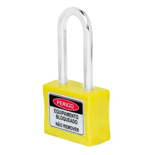 Cadeado para Bloqueio 35mm com Haste Longa 50mm Amarelo - Papaiz