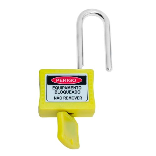 Cadeado para Bloqueio 35mm com Haste Longa 50mm Amarelo - Papaiz