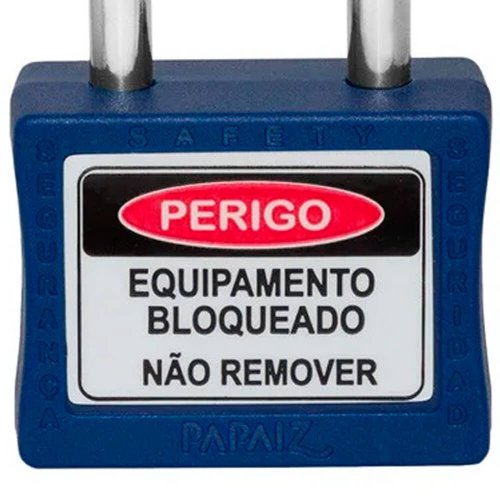 Cadeado para Bloqueio 35mm com Haste Longa 50mm Azul - Papaiz