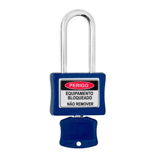 Cadeado para Bloqueio 35mm com Haste Longa 50mm Azul - Papaiz
