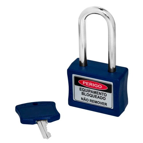 Cadeado para Bloqueio 35mm com Haste Longa 50mm Azul - Papaiz